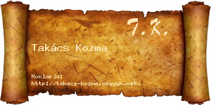 Takács Kozma névjegykártya